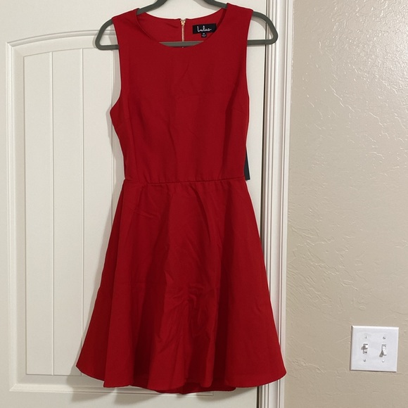 COPY - Lulu’s “Just Us Red Skater Dress” - Picture 5 of 9